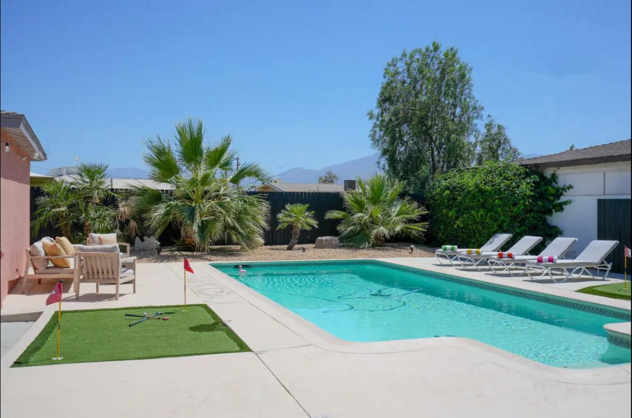 The Pink Cactus - Desert Retreat - Luxe Pool, Golf & Game Room อินดิโอ ภายนอก รูปภาพ